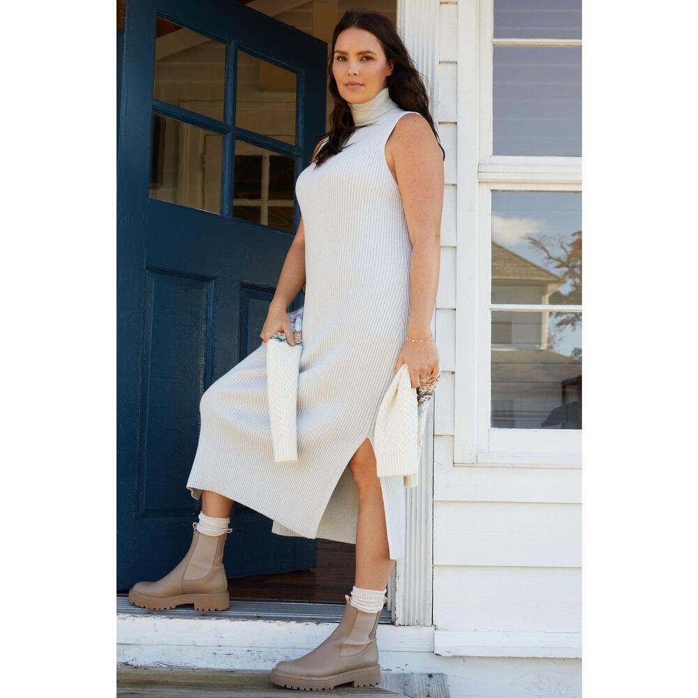 Anthropologie Slim Knit Midi Turtleneck Dress - New - Size 2X